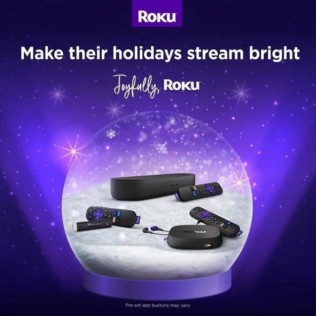 Roku 3920RW-SW Premiere - 4K/HDR Streaming Media Player, Enabled with Premium High Speed HDMI Cable & Simple Remote, Wi-Fi, with HDMI Cable and USB Extension Cord