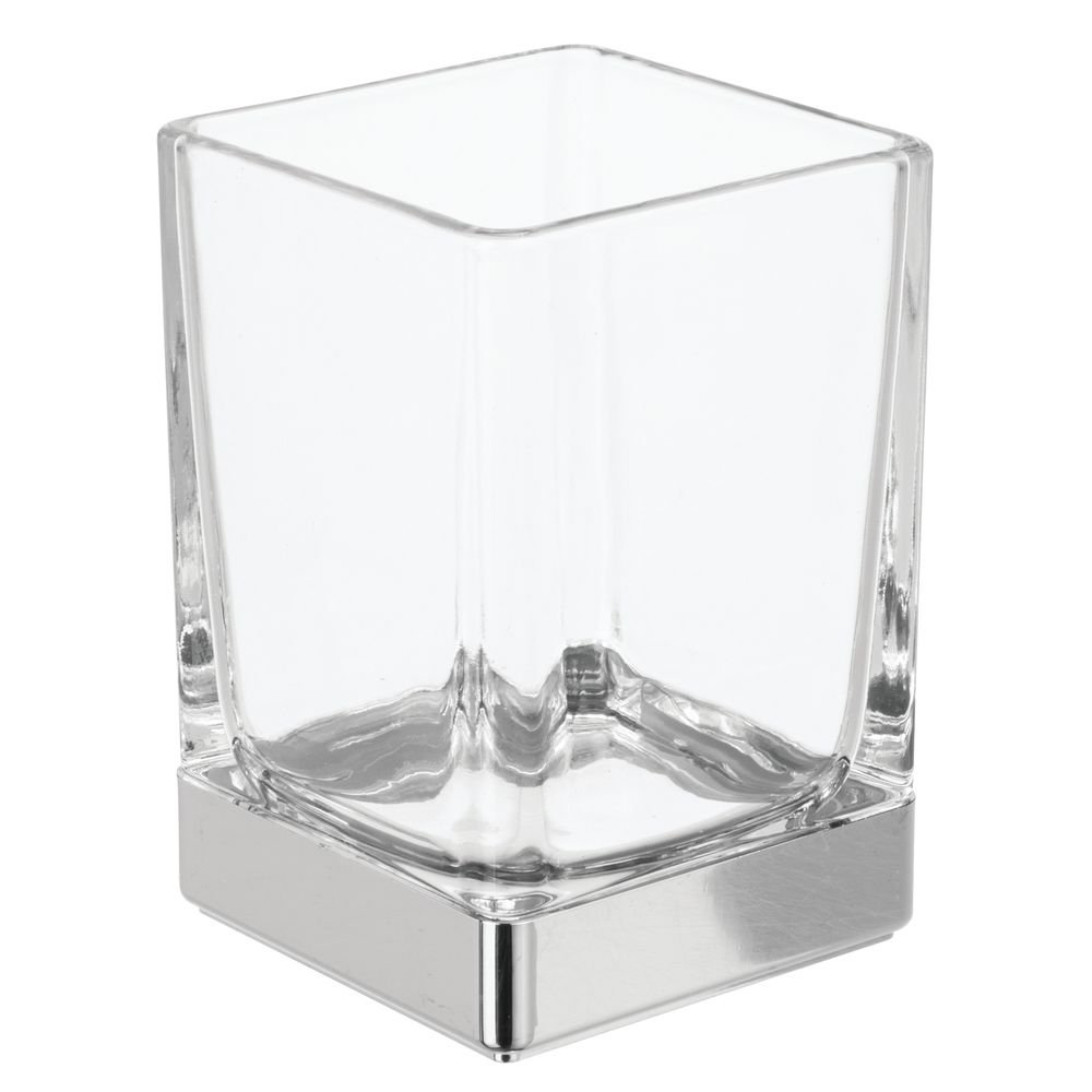 InterDesign Casilla Glass Tumbler Cup for Bathroom Vanity Countertops