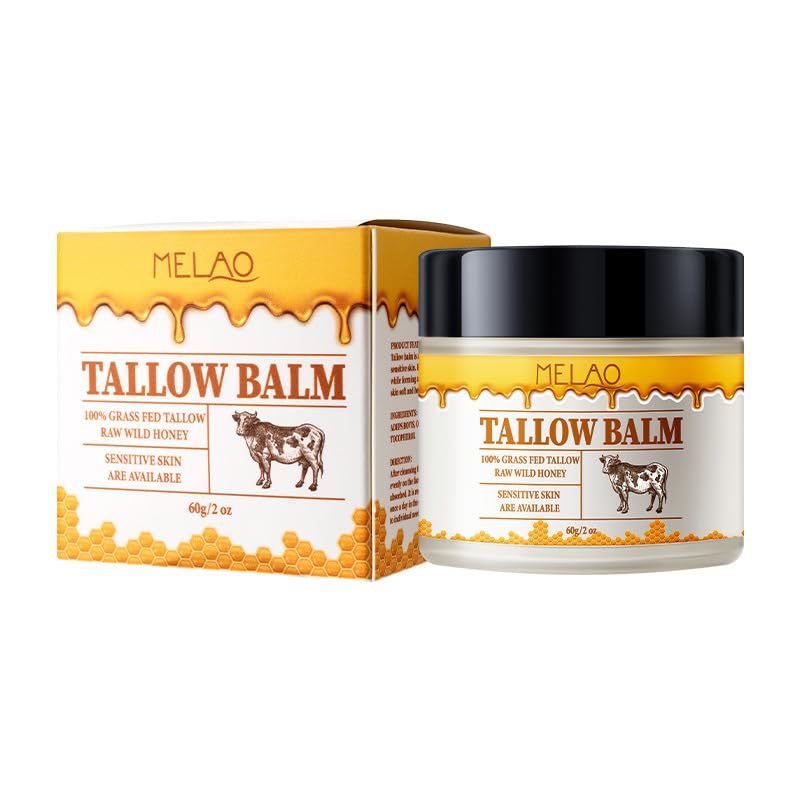 MELAO Grass-Fed Tallow Balm with Raw Honey - Natural Face & Body Moisturizer for Sensitive Skin, Eczema Relief, Chemical-Free Skincare, 2 oz - Image 2