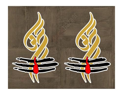 Image of Shiv Om Tripund Wall Glass Bike Self Adhesive Paper Sticker, 5.5 x 3.5 Inches Golden 2 Pcs (CD 11.5)