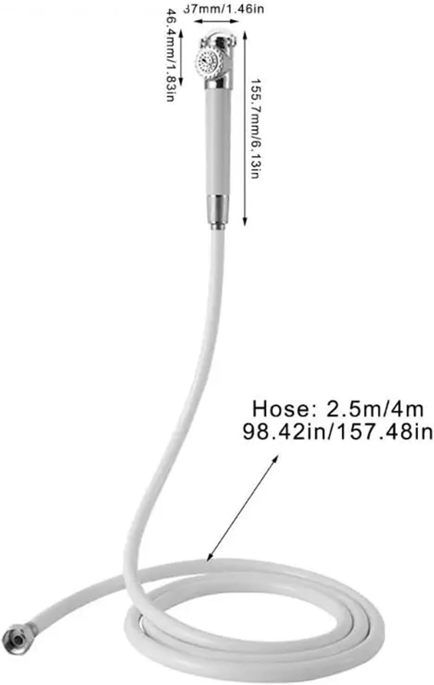 ステンレススチール PVC ハンドプレスシャワーヘッド ボート 外部シャワーノズル ホース付き マリン 埋め込み式シャワー 耐久性(
