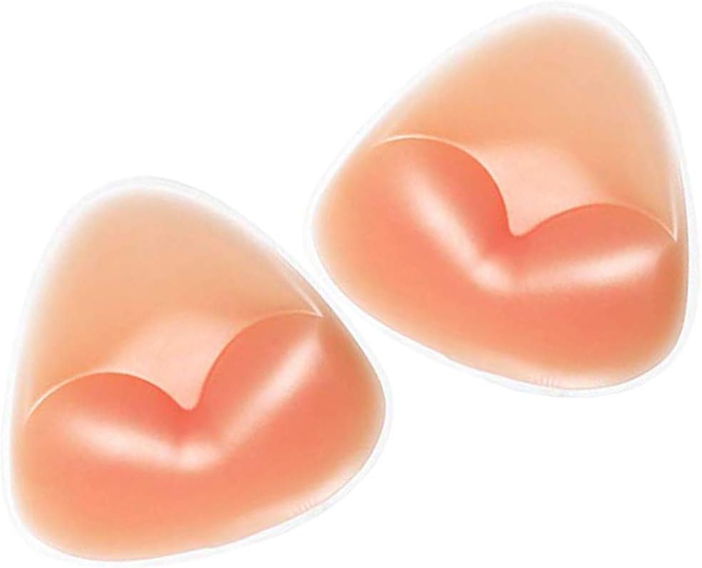 Silicone Bra Insert V-Shaped Breast Enhancer Waterproof Chest Enhancement Push Up Pads for Bra/Bikini, Skin