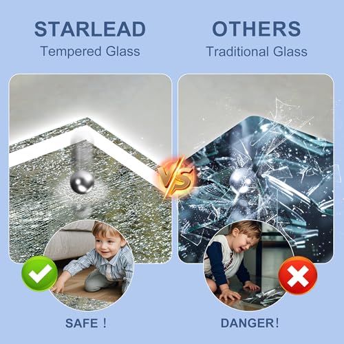 STARLEAD 40"x28" Bluetooth LED Bathroom Mirror with Dimmable Lighting, 3 Color Temperature, Anti-Fog, Touch Control, Wall Mounted Vanity Mirror for Daily Routines by STARLEAD - Image 2