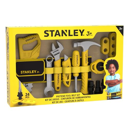 Stanley Jr. Kids Tool Set for Pretend Play - Hammer Ruler & Builders Tools for Kids - Fun & Educational for Little Builders & Creative Playtime Adventures Age 3+ 25 Pcs.