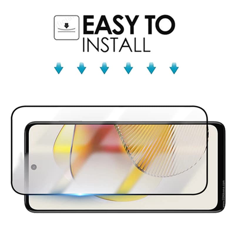 Image of Casodon 5D Tempered Glass Screen Protector Guard for Moto G73 5G with Easy Installation Kit - Black