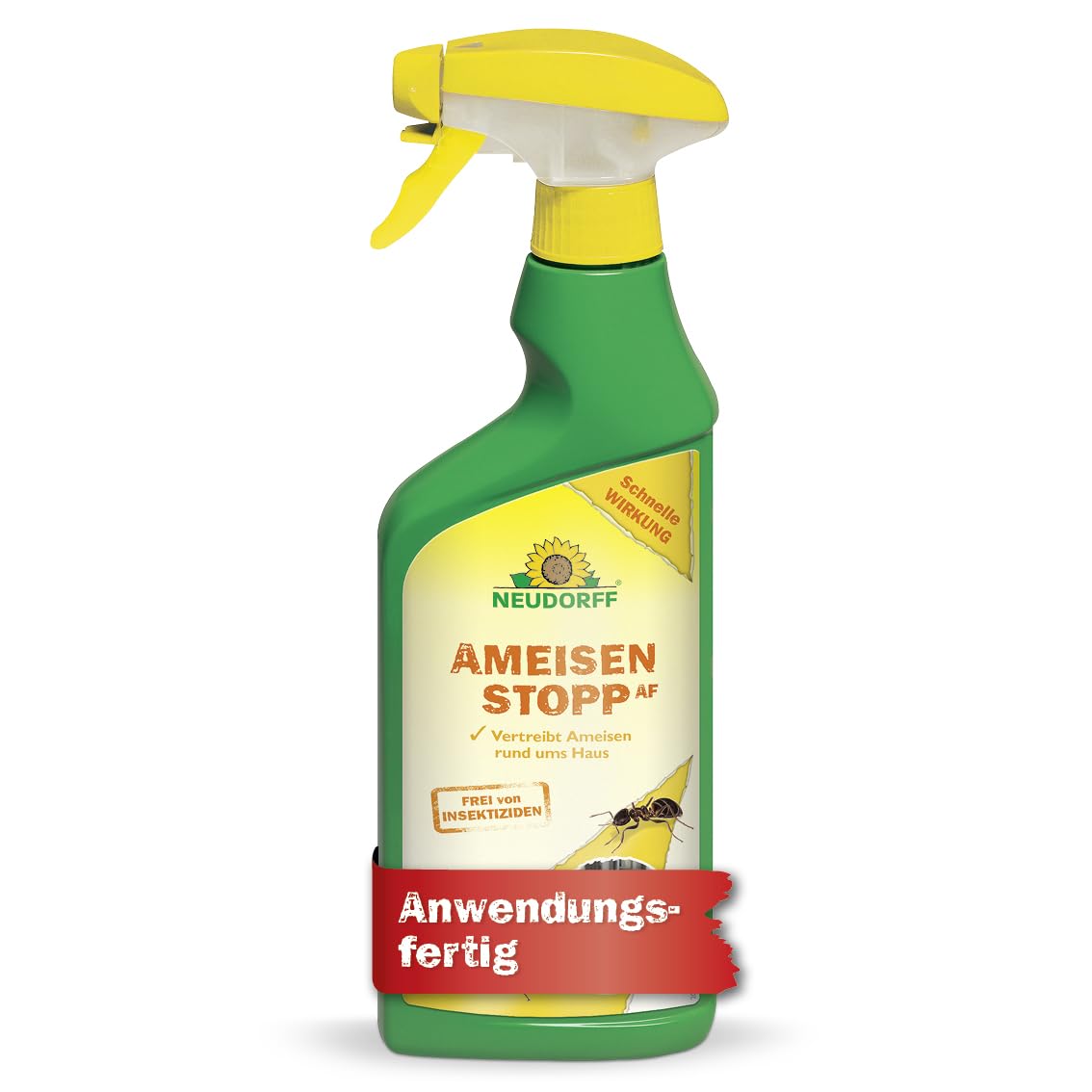 Neudorff AmeisenStopp AF – Anwendungsfertiges Spray zur zuverlässigen Ameisenabwehr mit Sofortwirkung für Innen und Außen, insektizidfrei, 500 ml