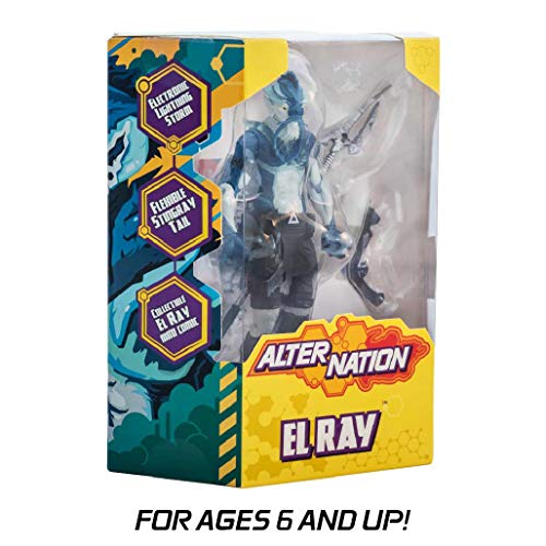 Alter Nation El Ray Human Stingray Electric Eel Hybrid Web Cartoon Dark Horse Comics Graphic Novel Action Figure With “Lightning Storm” Light Up Feature & Mini Comic Book Great Gift For Kids 6 & Up #TOP5