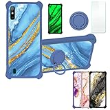 Porte-bagues métallique adhésif [vous pouvez choisir de le fixer à l'étui ou de l'utiliser séparément] Rotation à 360 degrés + support de voiture à ventouse magnétique