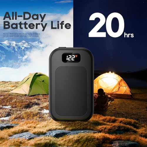 Hotdot 2 Pack Hand Warmers Rechargeable with Gift Box, LED Display Battery and Temperature, Quick Heating Portable Electric Hand Warmer, Gifts for Men, Women, Christmas, Hunting, Camping Ivory