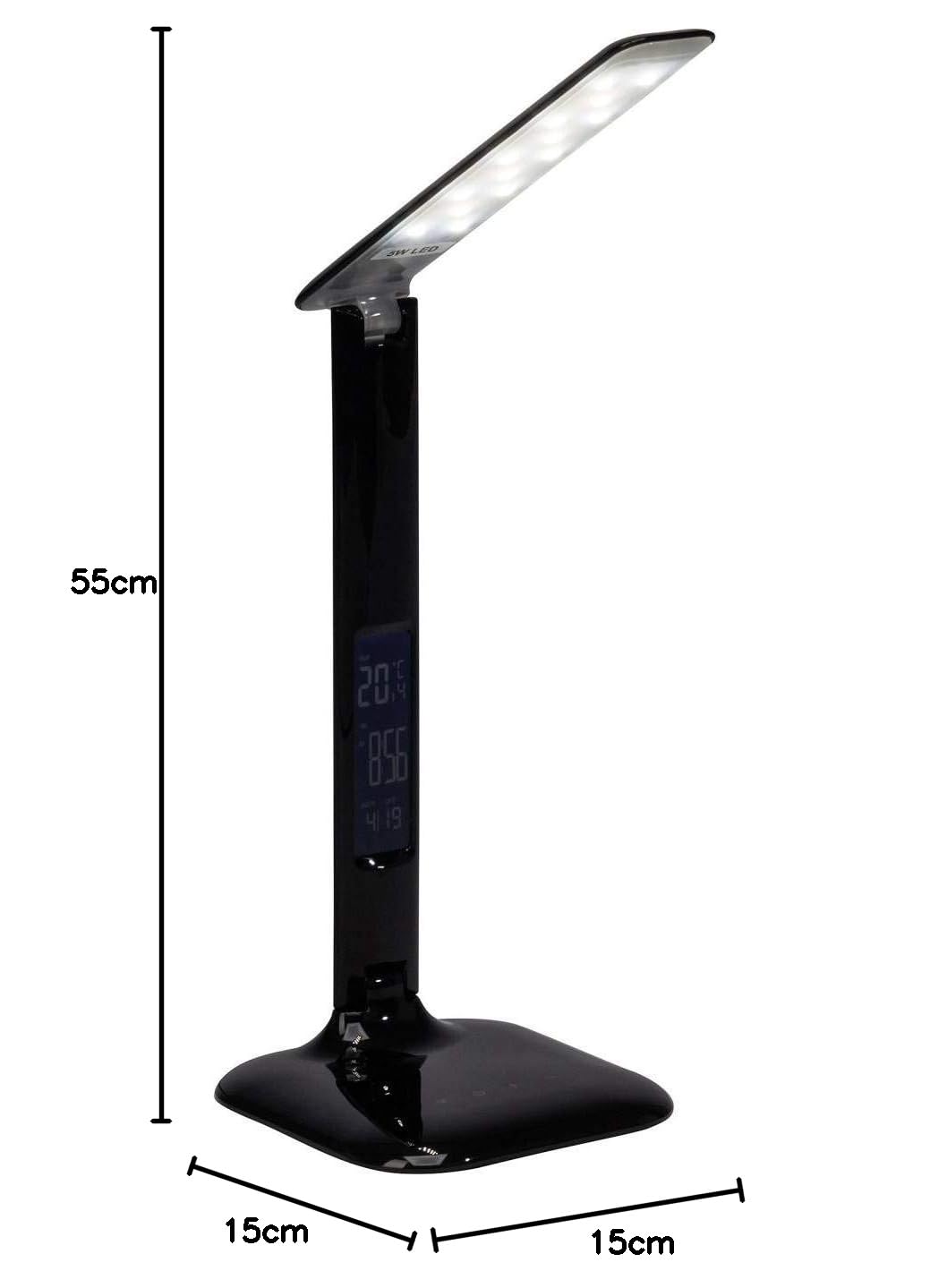 BRILLIANT lampa Glenn LED lampa biurkowa czarna | 1 x 5 W LED zintegrowana (SMD), (300 lm, 2800-6500 K) | Skala A ++ do E, bezstopniowe ściemnianie za pomocą ściemniacza dotykowego