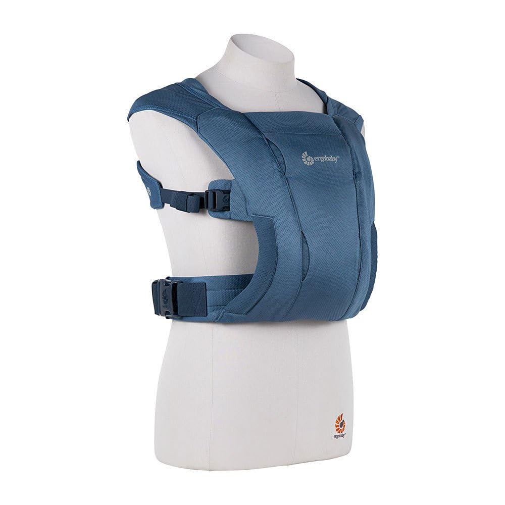 Ergobaby Embrace Soft Air Mesh Marsupio per neonati fin dai primi giorni, Marsupio porta bebè a 2 posizioni, Marsupio neonati ergonomico, Blue