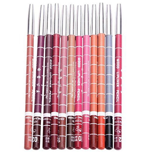 Ularmo 12pcs Women's Professional Lip Liner Waterproof Pencil Set a Dozen Lipliner