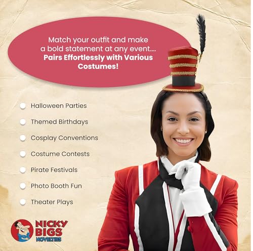 image for Nicky Bigs Novelties Adult Ringmaster Hat Headband Circus Carnival Rin