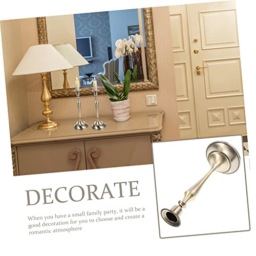 Garneck 2 Peças De Castiçal De Bronze Enfeite De Mesa Suporte De Mesa Retro Decoração Para Casa Vela