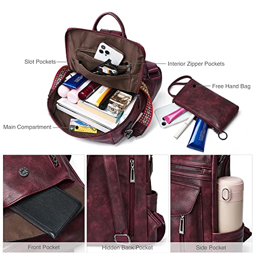 Image of Shrrie Backpack Purse for Women Fashion Leather Backpack Purse Designer Travel Backpack Shoulder Bag