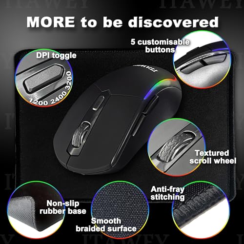 ITAWEY Bluetooth LED Mouse + Pad Combo - image 5