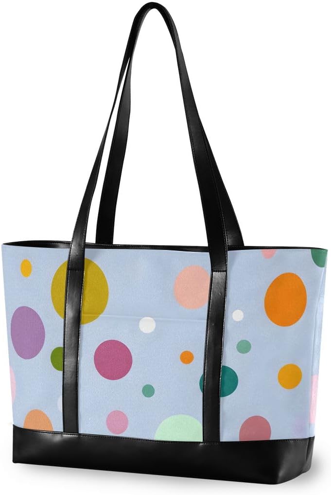 ALAZA Colorful Polka Dot Laptop Tote Bag for Woman 15.6 inch Laptop Organizer Bag Teacher Work Purse