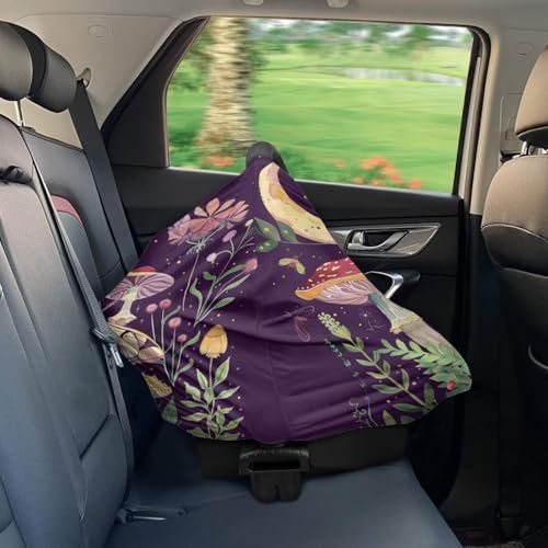 Image of Youngerbaby Mushroom Nursing Cover Breastfeeding Soft Infant Carseat Canopy Stretchy Breathable Cover for Stroller High Chair Shopping Cart Canopies