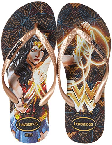 Chinelo Havaianas Slim Heroinas, Feminino, Preto, 39/40