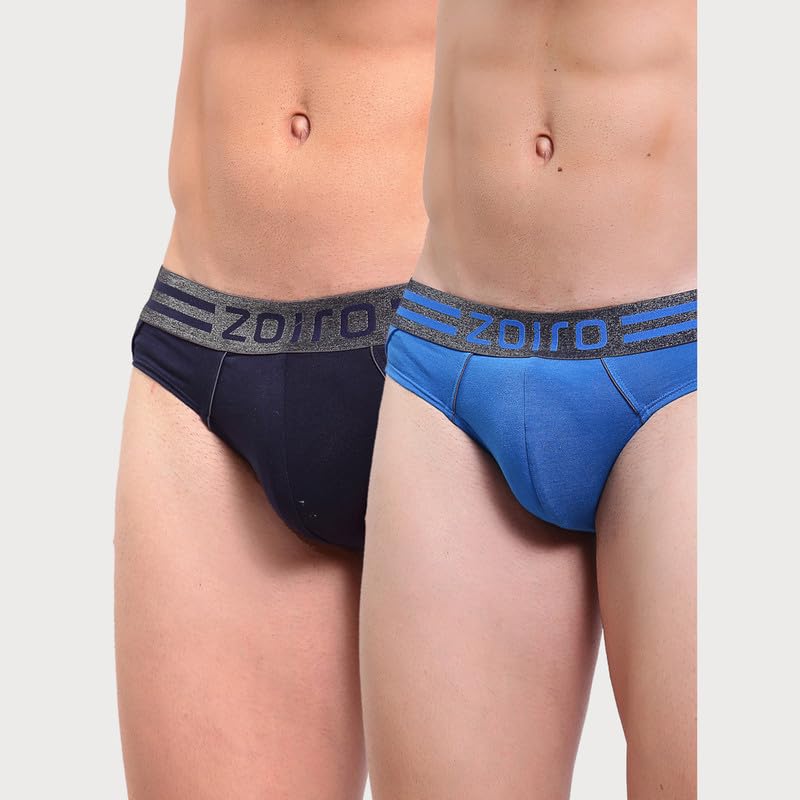 Image of Zoiro Men's Cotton Blend Solid Sports Brief (Pack of 2) |Colours May Vary