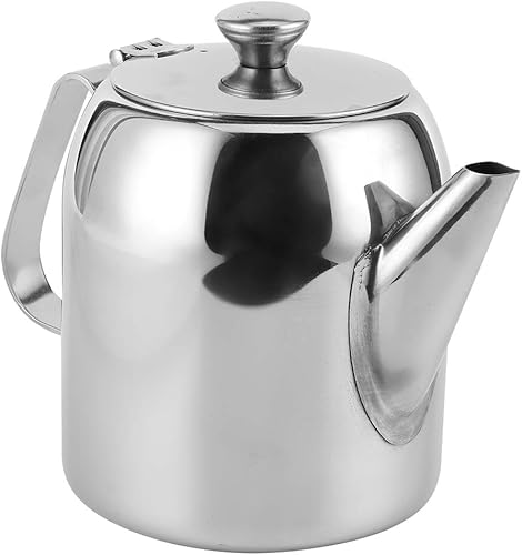 Miniatura 9 de Tetera de acero inoxidable, boquilla corta, cafetera de café con leche, bebidas para preparar té frío, para restaurantes, salas de conferencias,