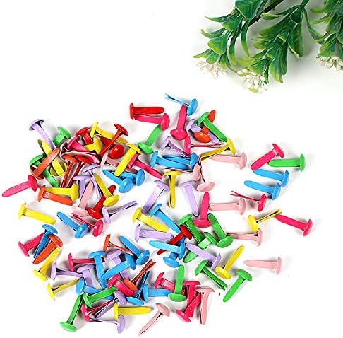 300 Pcs Split Pins, Paper Fasteners Butterfly Pins Assorted Types Metal Brads Multicolor Round Flower Drawing Pins for Paper Craft Scrapbooking DIY Craft Decoration