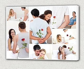 24" x 36" Photo Collage Canvas Prints, Custom Family Photo Collage Canvas Print
