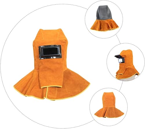 Miniatura 3 de 1pc máscara de soldadura hombre cómodo equipo de protección de piel de vaca
