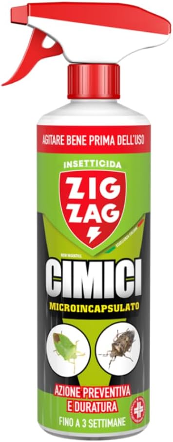 ZIG ZAG Insetticida Cimici Insetticida Microincapsulato a Lento Rilascio Inodore Specifico per Cimici Anti Cimici ad Azione Rapida e Residuale 500 ml