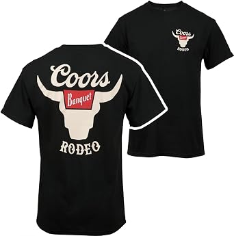 Coors Banquet Rodeo Horns Logo Front and Back Print T-Shirt