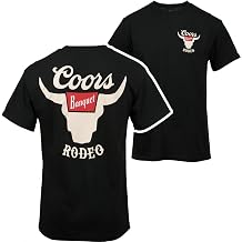 Coors Banquet Rodeo Horns Logo Front and Back Print T-Shirt