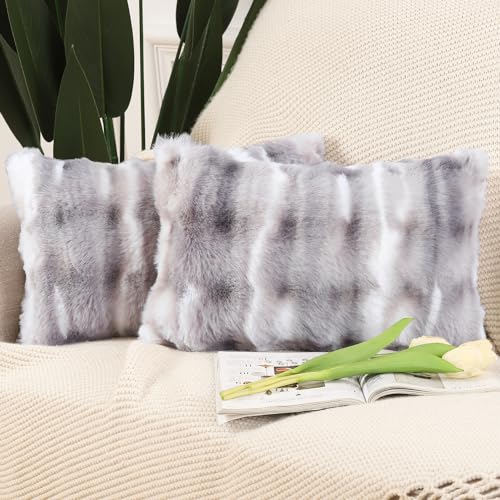 MADIZZ Pack of 2 Thick Plush Wool Throw Pillow Covers