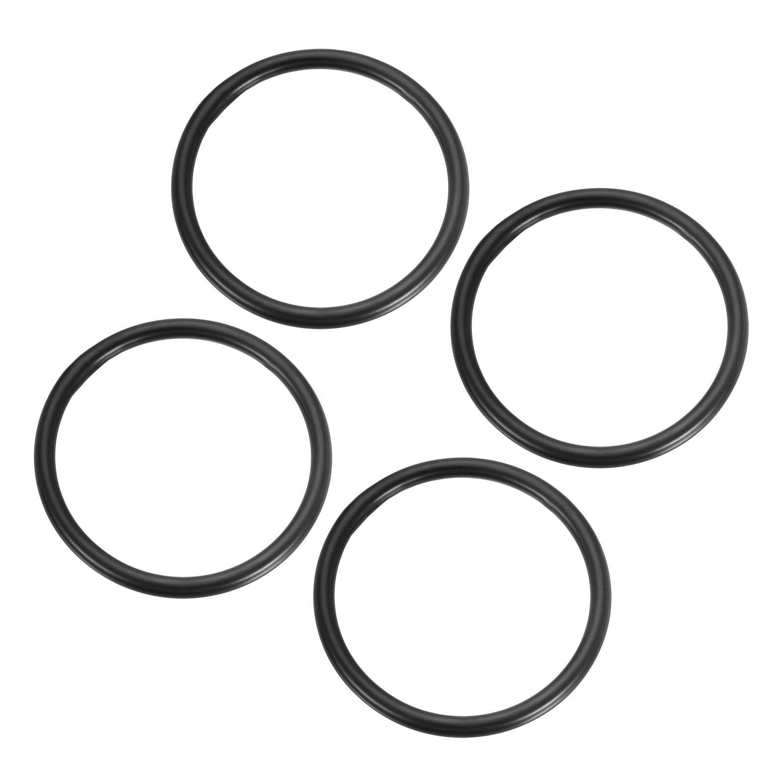 PATIKIL 1.8 Inch Metal O Ring, 4 Pcs Seamless Solid 304 Stainless Steel Rings for DIY Crafts Bags Dream Catcher Dog Leashes Wall Plant Hangers, Black 4mm x 45mm