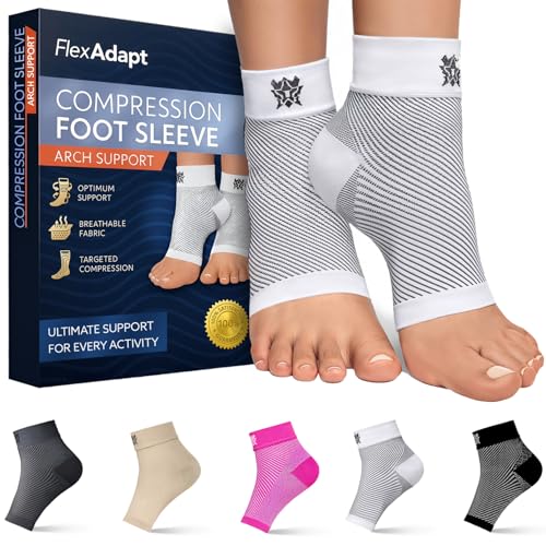 Plantar Fasciitis Compression Socks/Sleeves for Men and Women - Premium Foot and Ankle Support to Relieve Pain, Improve Circulation and heal Your feet, Arches and Heels - 1 White Pair - Small
