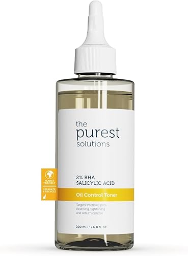 The Purest Solutions Tónico de control de aceite (ácido salicílico BHA al 2 % BHA)  Tónico graso que equilibra los poros para el acné y la piel