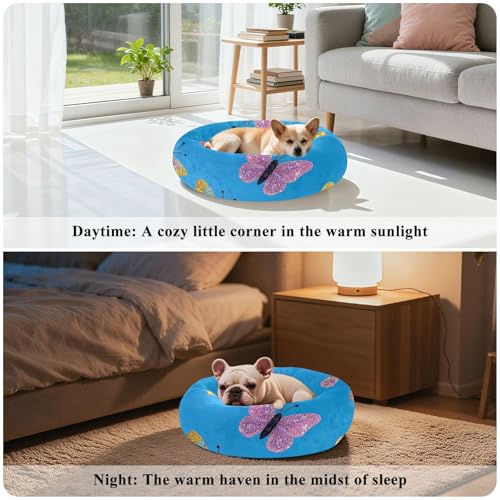 Lit chaud et confortable pour chien de taille moyenne bleu S