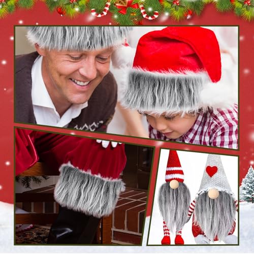 Kunstfell Zum Basteln,5x150cm Fell Zum Basteln,Stoff Flauschiges,Furry Faux Precut Strips,Kunstleder PlüSch Band Kunstpelz Fellstoff,für Zwergenbart Weihnachtsmannhaar Basteldekoration (Dunkelgrau)