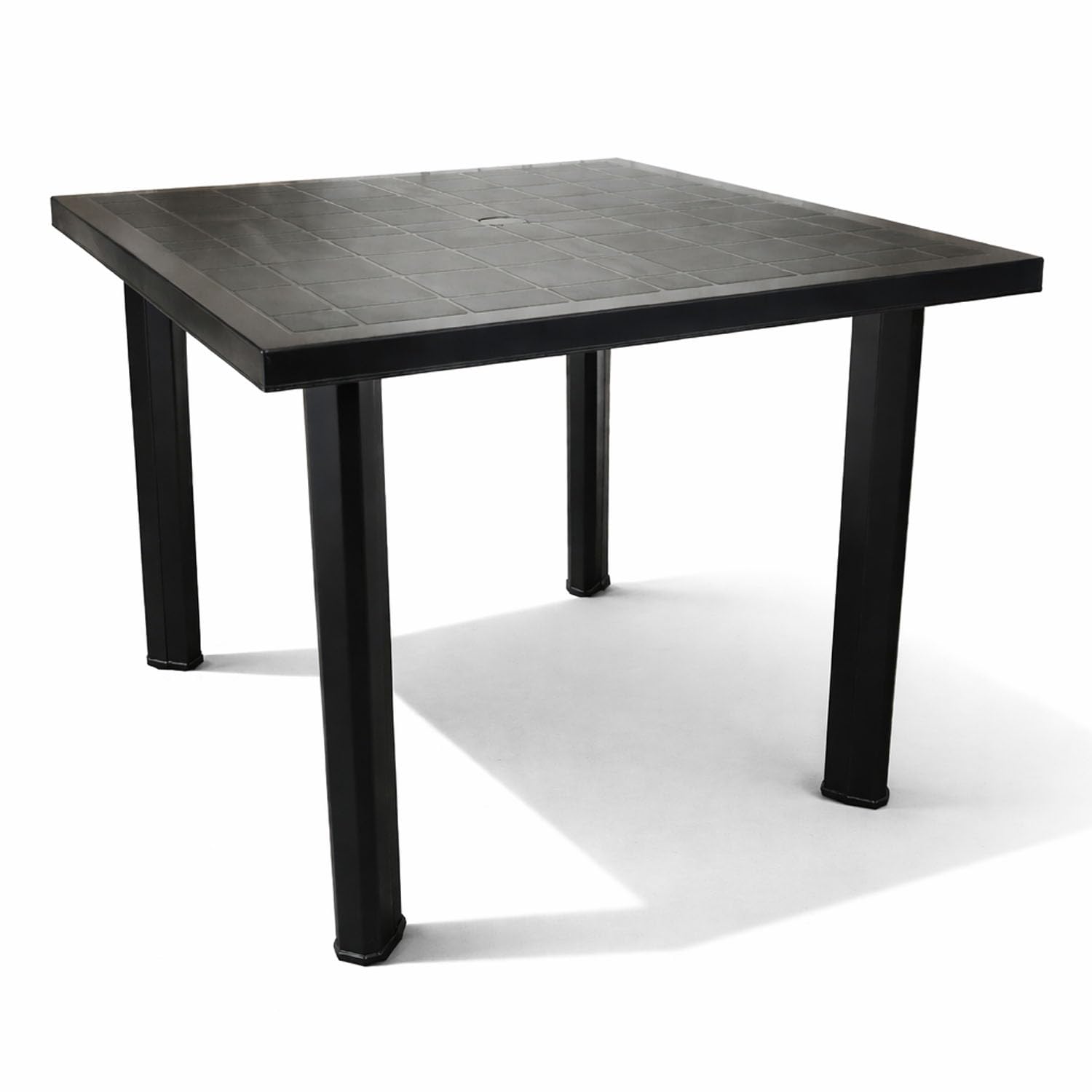 Mojawo Bistrotisch Kunststoff Outdoor Tisch Anthrazit eckig Balkontisch Gartentisch Terrassentisch Wetterfest L80xB75xH72cm
