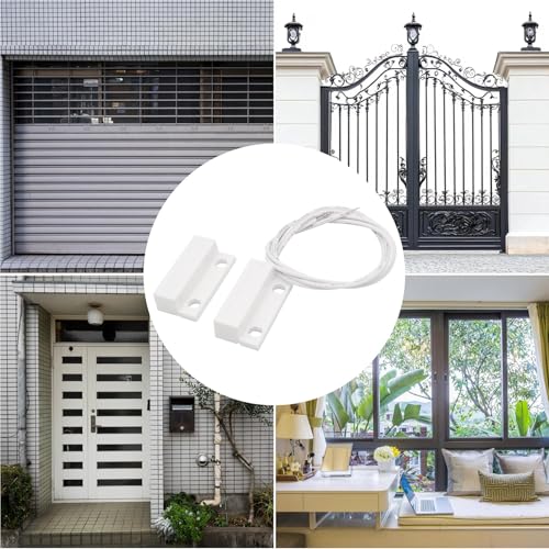 Image of 3Pcs Magnetic Reed Switch Wired Surface Mount Normally Open NO Contact Sensor Alarm Magnetic Door Switch with 2 Wires, ABS, MC-38