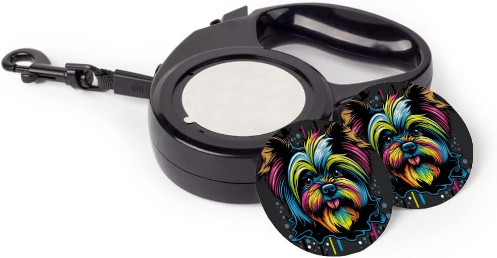 Yorkshire Retractable Pet Leash - Pop Art Leash - Dog Print Dog Leash - 197 inches