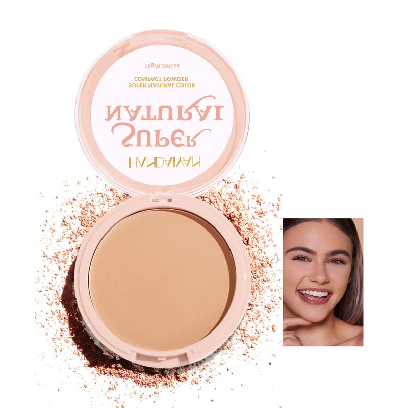 AKARY Polvo fijador de maquillaje, polvo compacto súper natural prensado sin poros para piel grasa, ligero, de larga duración, minimiza los poros y