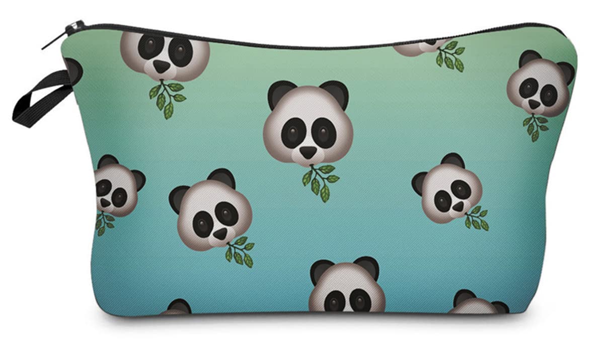 FAVORTALKSmall Cosmetic Bag Personalised Makeup Bag Wash Bag Gift for Her Women BIdeas with Panda Pattern Travel Toiletry Bag B0899