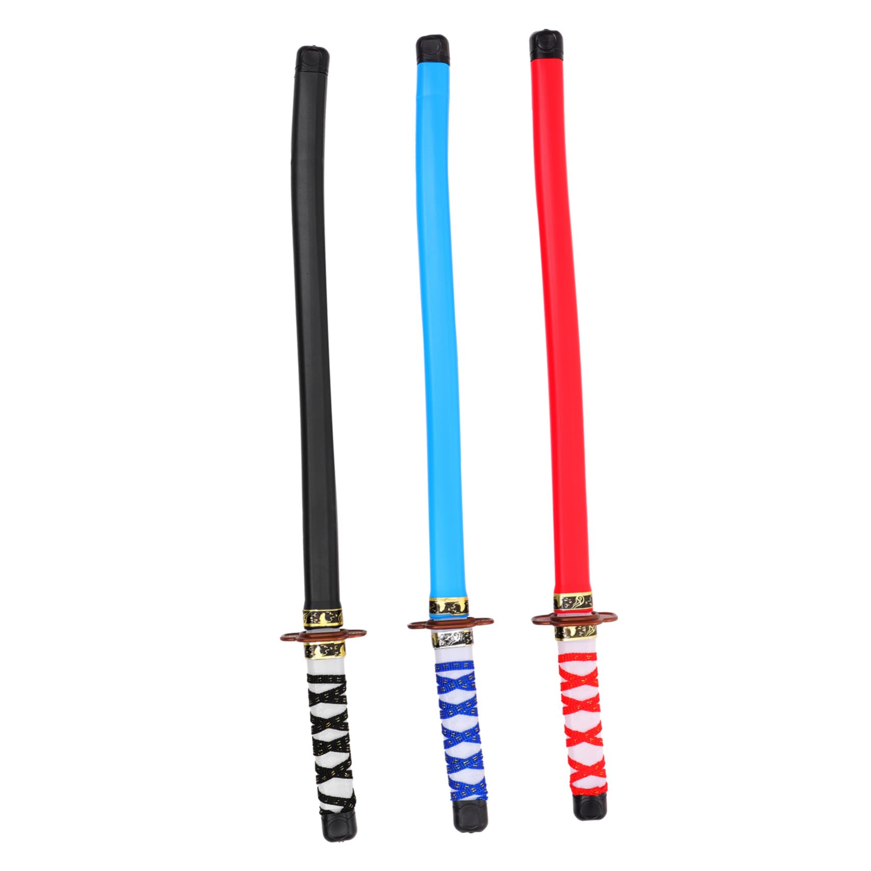 VANZACK Spade Giocattolo Katana in Plastica Sicure per Ragazzi Cosplay 3 Pezzi Adatte per Feste, Halloween e Role Play