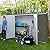 Absco Space Saver Metal Garden Shed 10 Ft. x 2.5 Ft.Galvanized Steel and Aluminimum Small-Sized DIY Tool, Outdoor Equipment, and Bikes Storage Building in Woodland Gray