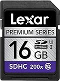 Lexar Premium 200X SDXC - Tarjeta de Memoria de 16 GB (Class 10, SecureDigital) Negro