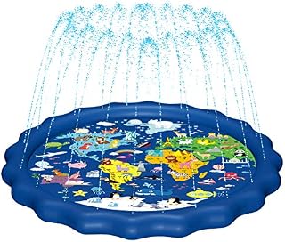 MAGIFIRE Splash Pad, Sprinkler for Kids & Baby Pool 3-in-1 67" Water Toys Gifts for 1 2 3 4 5 Year Old Boys Girls Toddler Splash Play Mat(Map)