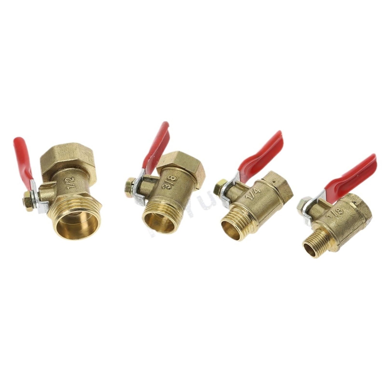 Raccord de tuyau en cuivre avec mini vanne pneumatique 1/4 filetage laiton