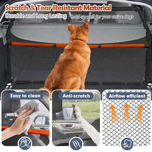Furggis Barreira para cães para área de carga, 117 cm de largura transparente veículo carro hatchbac