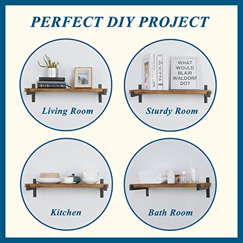 FlyGulls 4 Pcs Heavy Duty Shelf Brackets Wall Mounted Industrial Metal ...