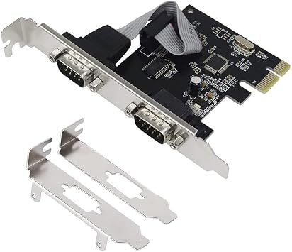 PCIe Serial Expansion Card, 2 Port PCI Express 1.0 x 1 to Industrial DB9 COM RS232 Converter Adapter Controller for Desktop PC (Will Also Work on PCI-E x4, x8, x16 Slot)